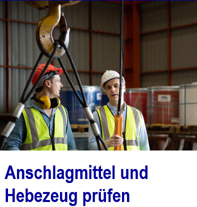 Wartung f�r Anschlagmittel, Hebezeug, Ketten und Seile protokollieren.