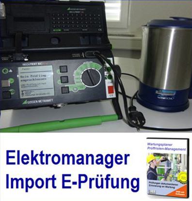 Schnittstelle Elektromanager f�r Messergebnisse Elektromanager, DGUV;
Elektro, Elektropr�fung, Schnittstelle, Import, Messprotokoll