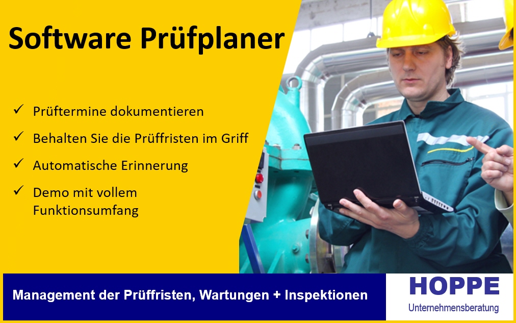 Pr�fmanagement-L�sung f�r mittelst�ndische Unternehmen. Datenbank f�r den Arbeitsschutz.