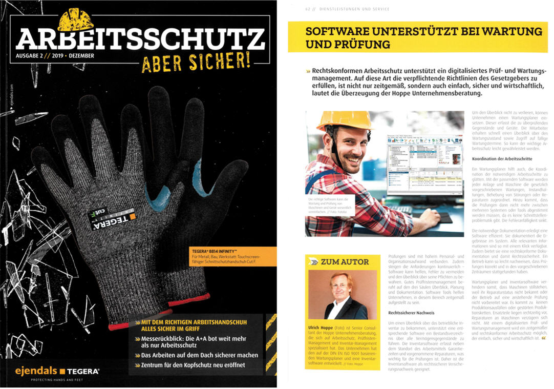 Arbeitsschutz - Aber sicher!  - Software unterst�tzt bei Wartung und Pr�fung