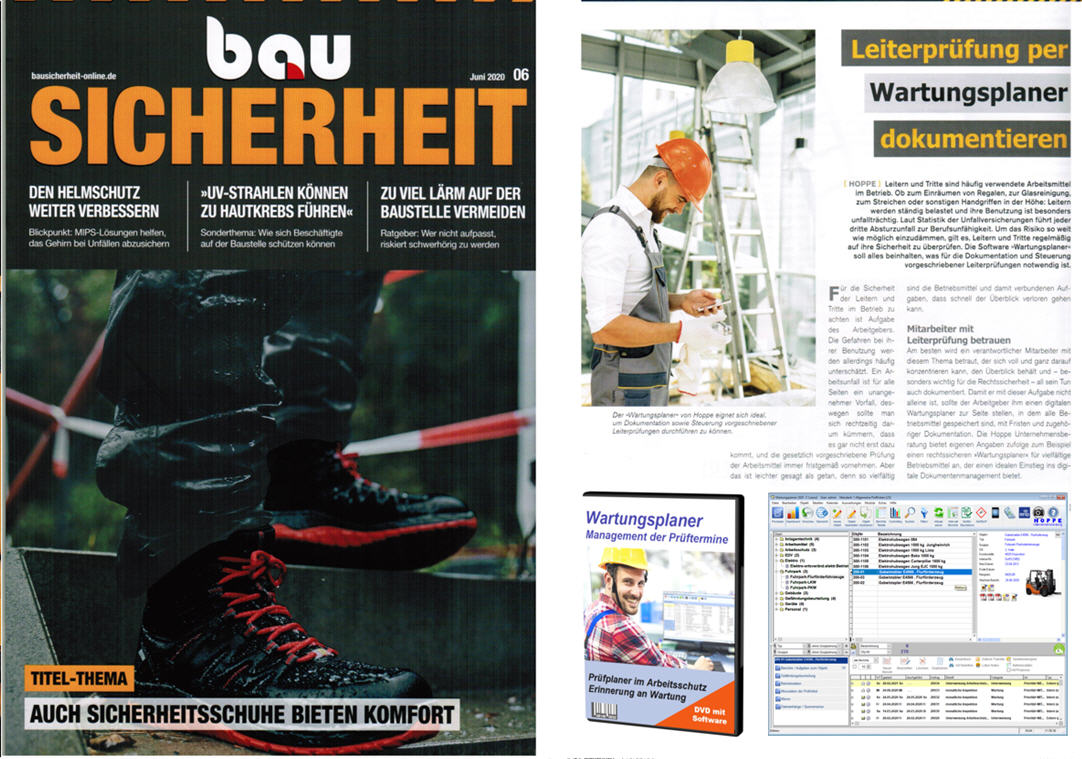 Bau Sicherheit Juni 20/19 - Leiterpr�fungen per Wartungsplaner dokumentieren