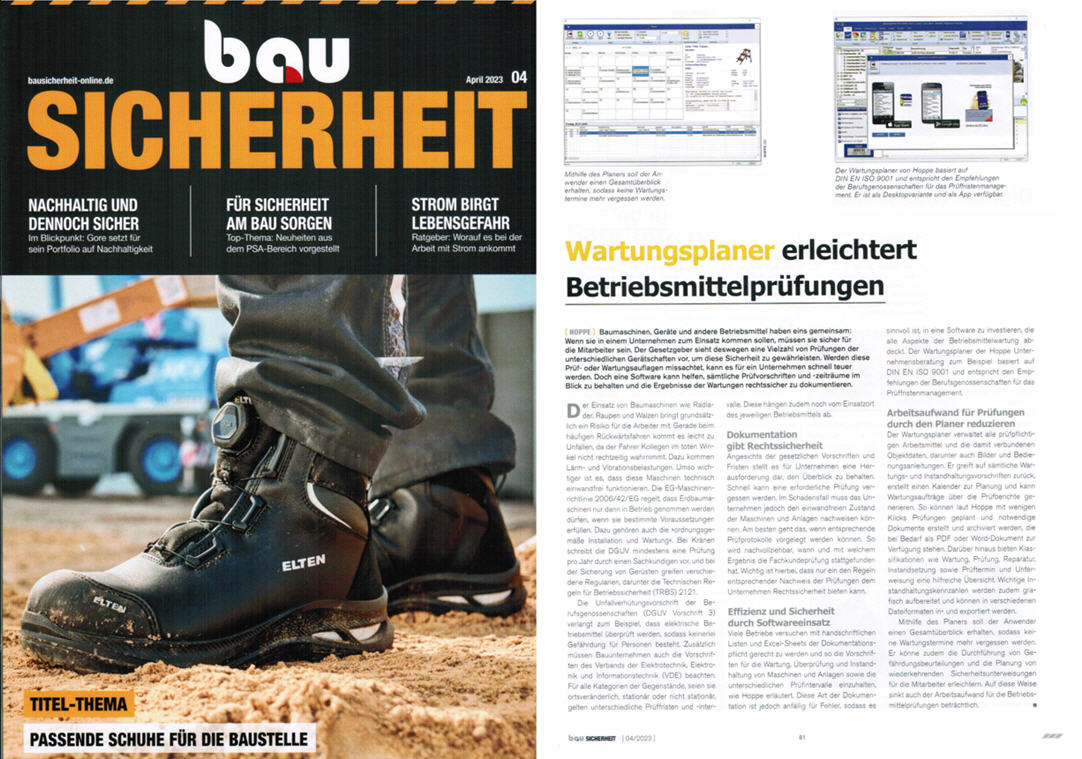 Bausicherheit 04/23 SBM Verlag  Wartungsplaner erleichtert Betriebspr�fungen
