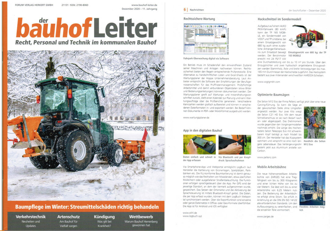 Der Bauhofleiter bauhofleiter/20 Forum Verlag Herkert GmbH, Pr�f- und Wartungsplaner - Fuhrpark-�berwachung digital via Software