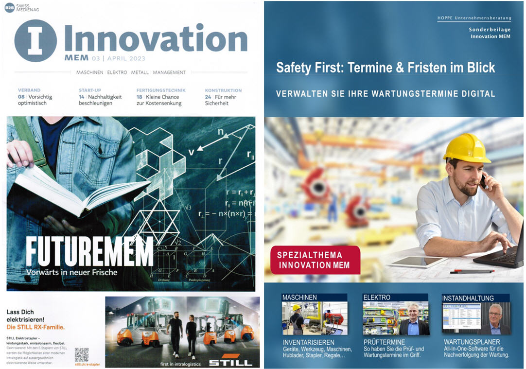 MEM B2B Swiss - 04/23 B2B Swiss Medien AG - Arbeitsschutz & Arbeitssicherheit Software � Pr�ftermine sicher einhalten