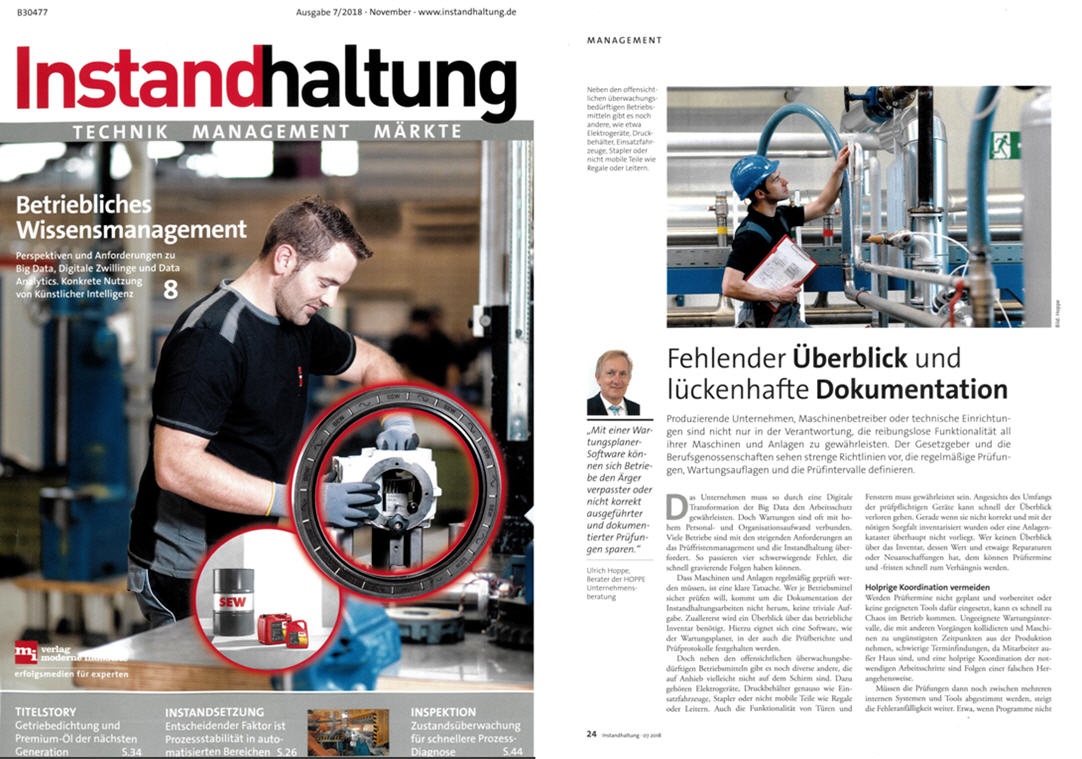 Instandhaltung Nov./18 (Technik Management M�rkte) Gesetzliche Pr�ffristen und Wartunsgtermine steuern