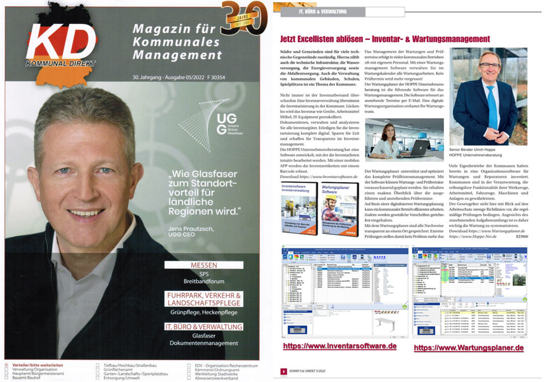 KOMMUNAL DIREKT/ 11-22 B2B Verlagsgruppe Macke GmbH,  Jetzt Excellisten abl�sen � Inventar- & Wartungsmanagement