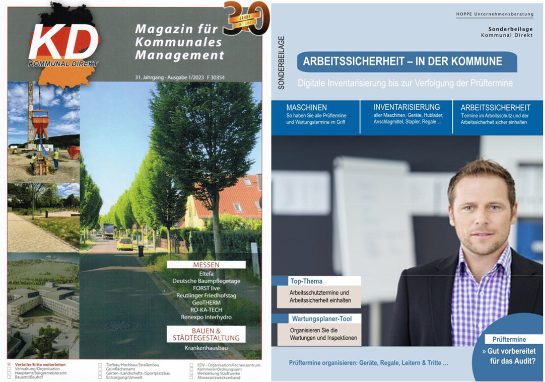 KOMMUNAL DIREKT/ 02/23 Arbeitssicherheit in der Beh�rde. Digitale Inventarisierung bis zur Verfolgung der Pr�ftermine