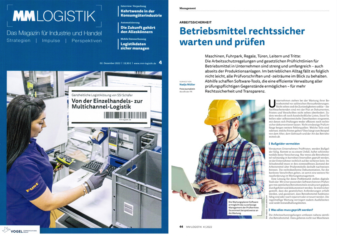 MM Logistik Vogel Communications Group / 12-22 ARBEITSSICHERHEIT  - Betriebsmittel rechtssicher warten und pr�fen