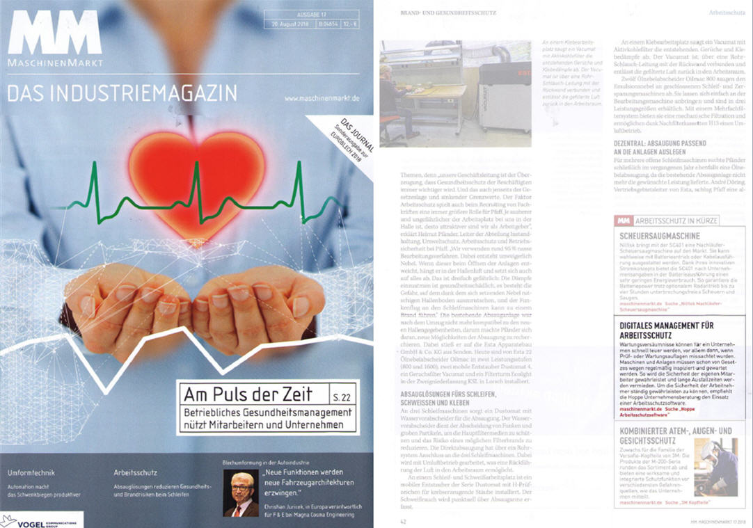 MM Maschinenmarkt 2018-08 Fachartikel Fachartikel: Digitales Manangement f�r Arbeitsschutz...