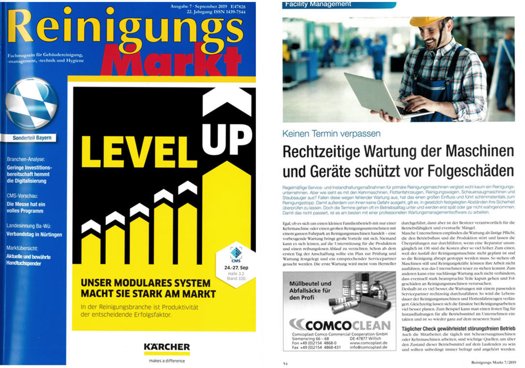 Reinigungsmarkt - Keinen Termin verpassen. Rechtzeitige Wartung der Maschinen und Ger�te sch�tzt vor Folgesch�den