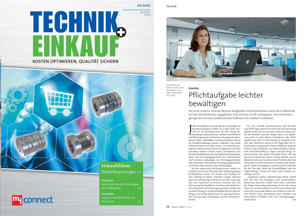 echnik + Einkauf April/22, Verlag Moderne Industrie GmbH, Landsberg www.mi-connect.de Inventur: Pflichtaufgabe leichter bew�ltigen