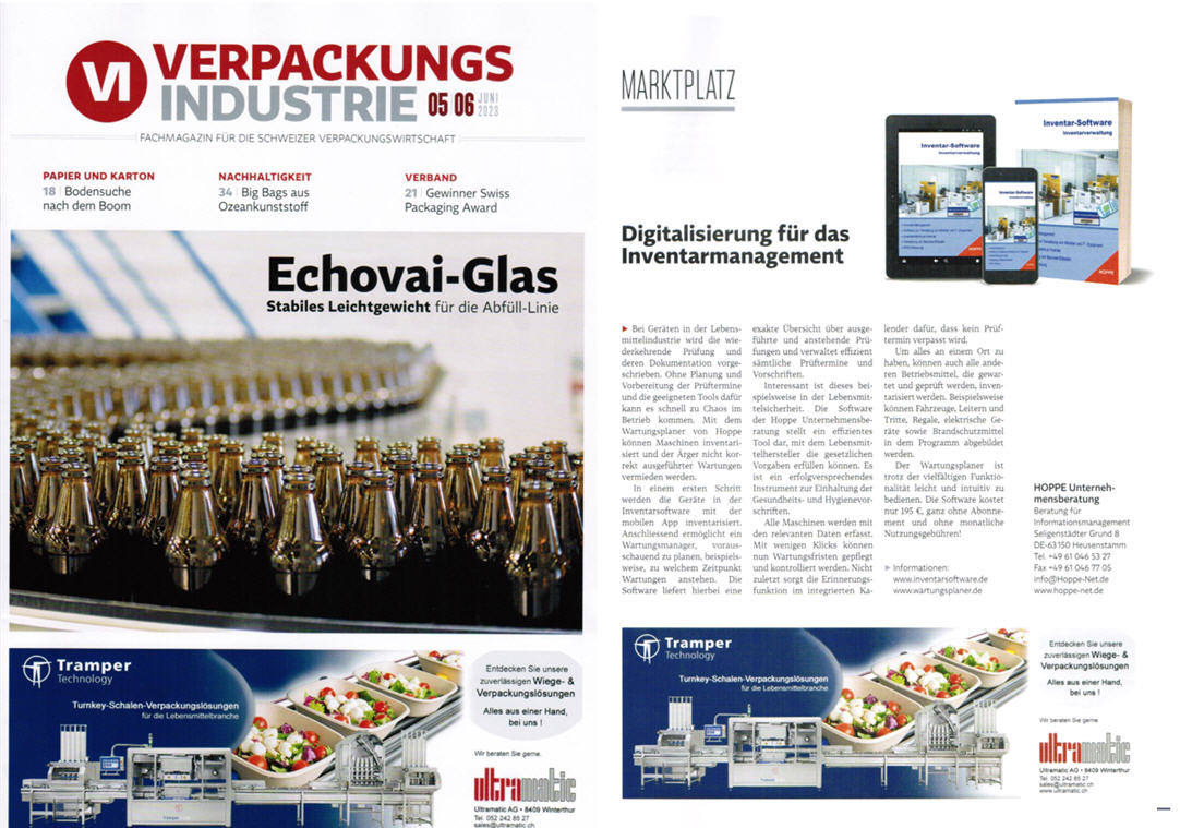 Verpackungs-Industrie  06-2023 B2B Swiss Medien AG Digitalisierung f�r das Inventarmanagement